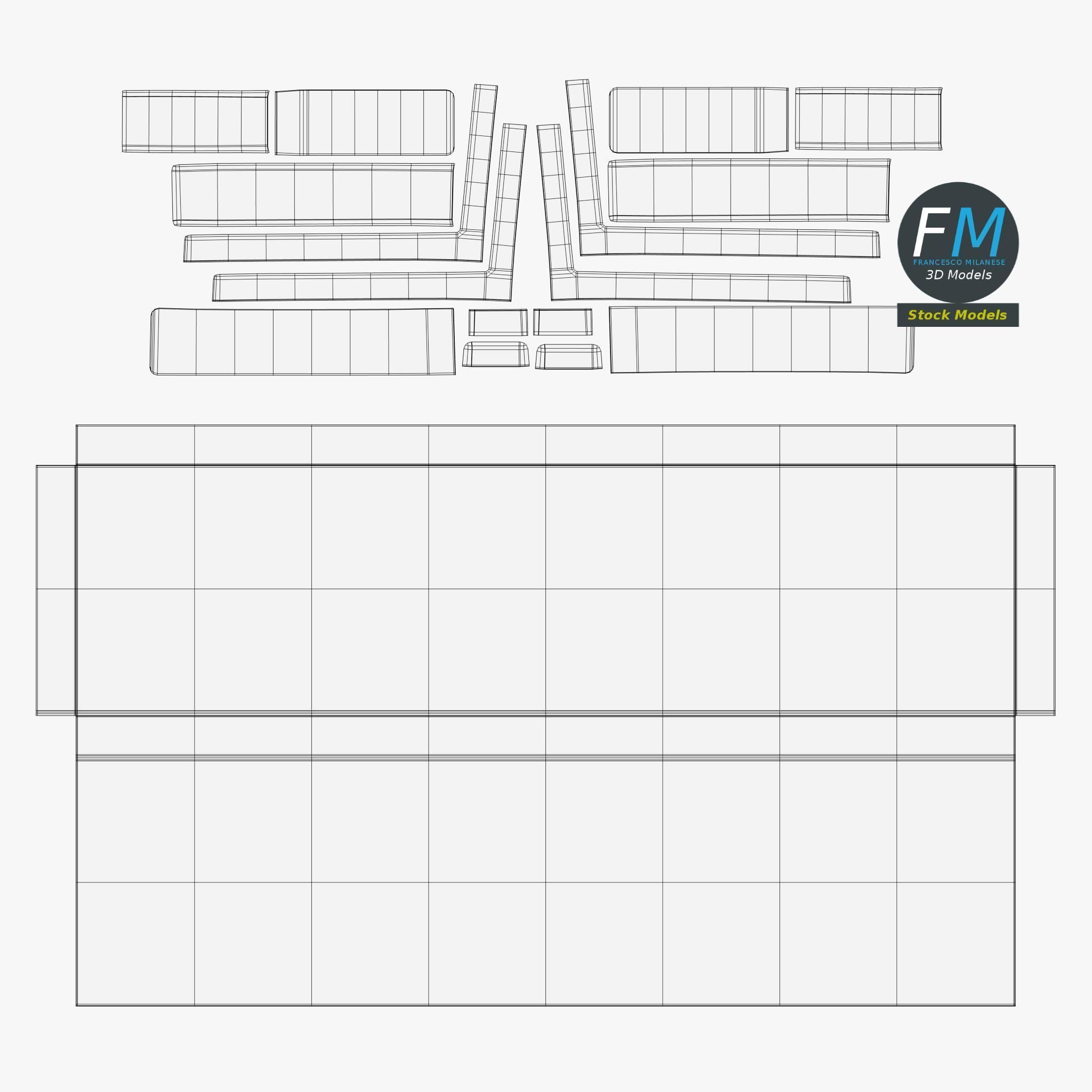 Shelf wooden with metal brackets 3D model_11