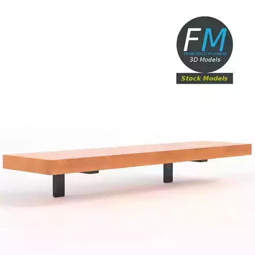 Shelf wooden with metal brackets