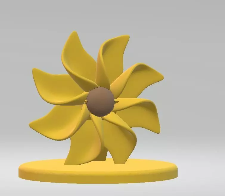 Yellow Flower 3D print model_0