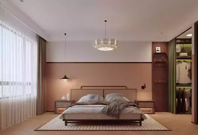  Chinese Bedroom interior 126