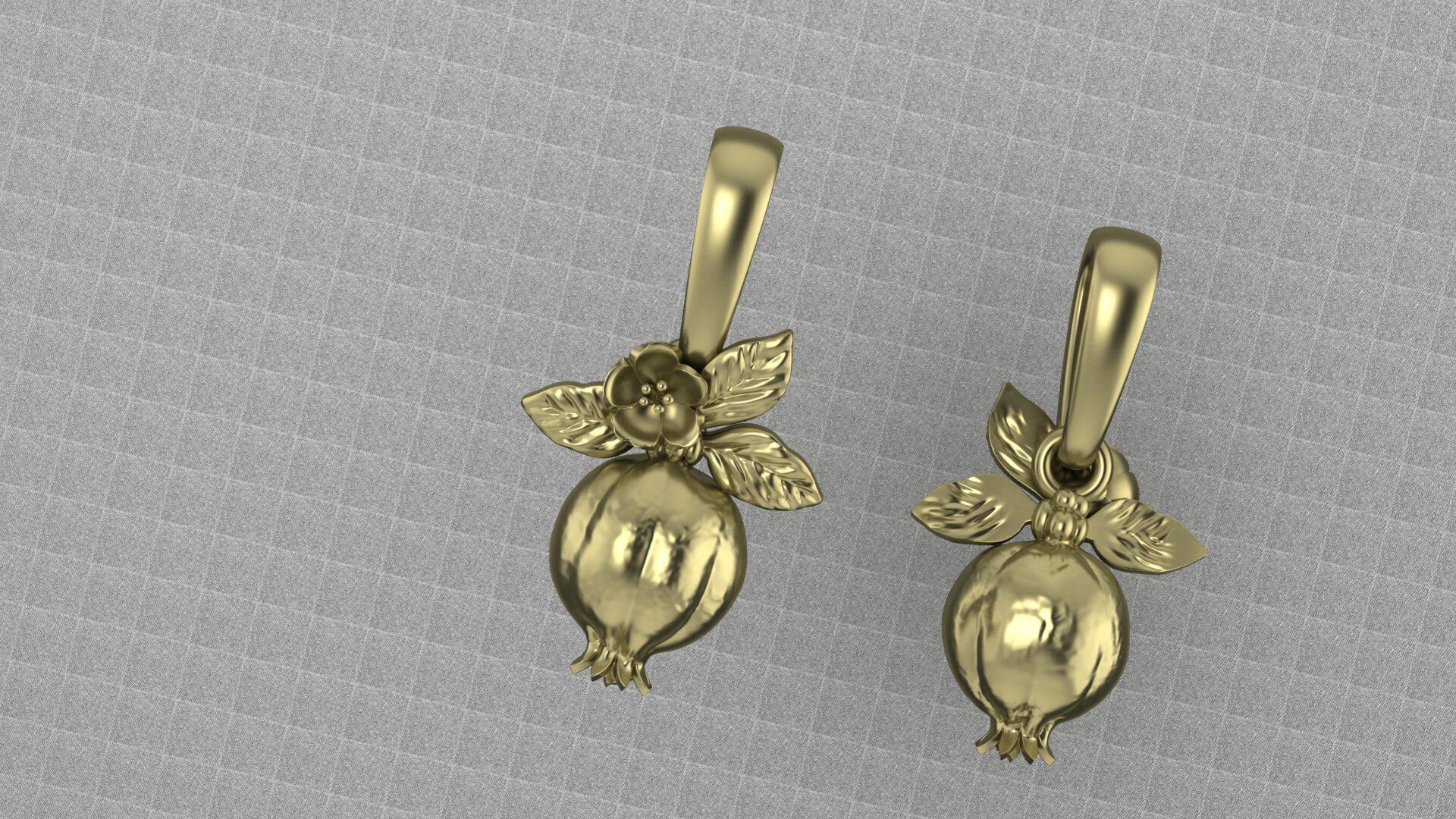pomegranate pendant 3D print model 3D print model_4