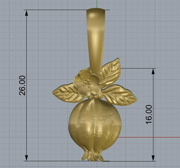 pomegranate pendant 3D print model 3D print model_5