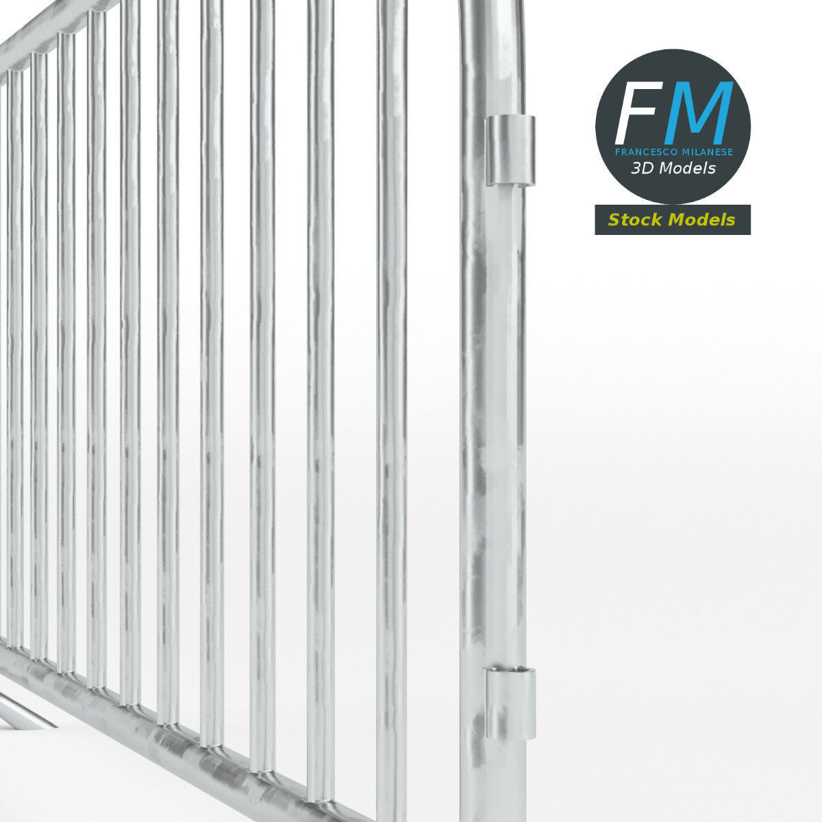 Street barrier 3D model_4