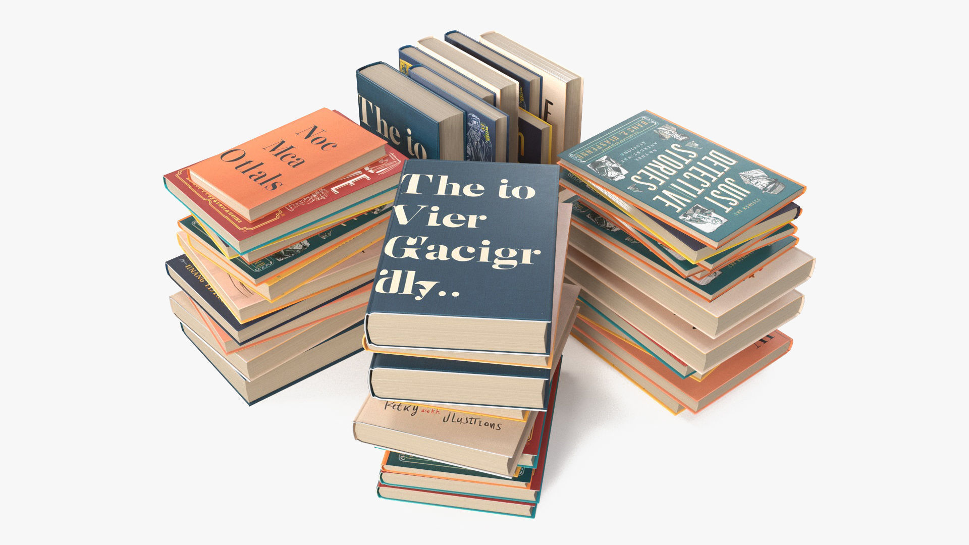 Pile of Books 3D model_6