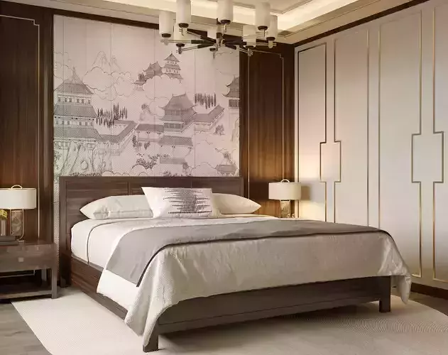  Chinese Bedroom interior 130