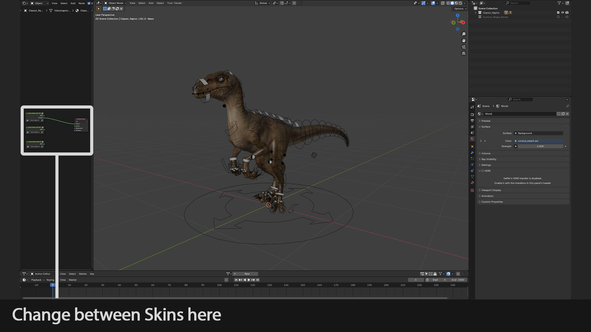 Jurassic Park Park Velociraptor Blender Low-poly 3D model_18