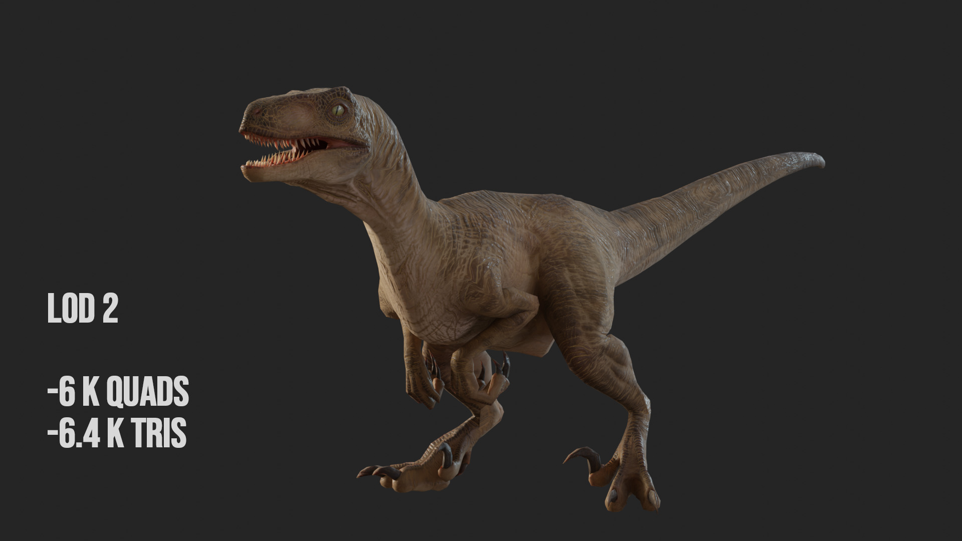 Jurassic Park Park Velociraptor Blender Low-poly 3D model_34