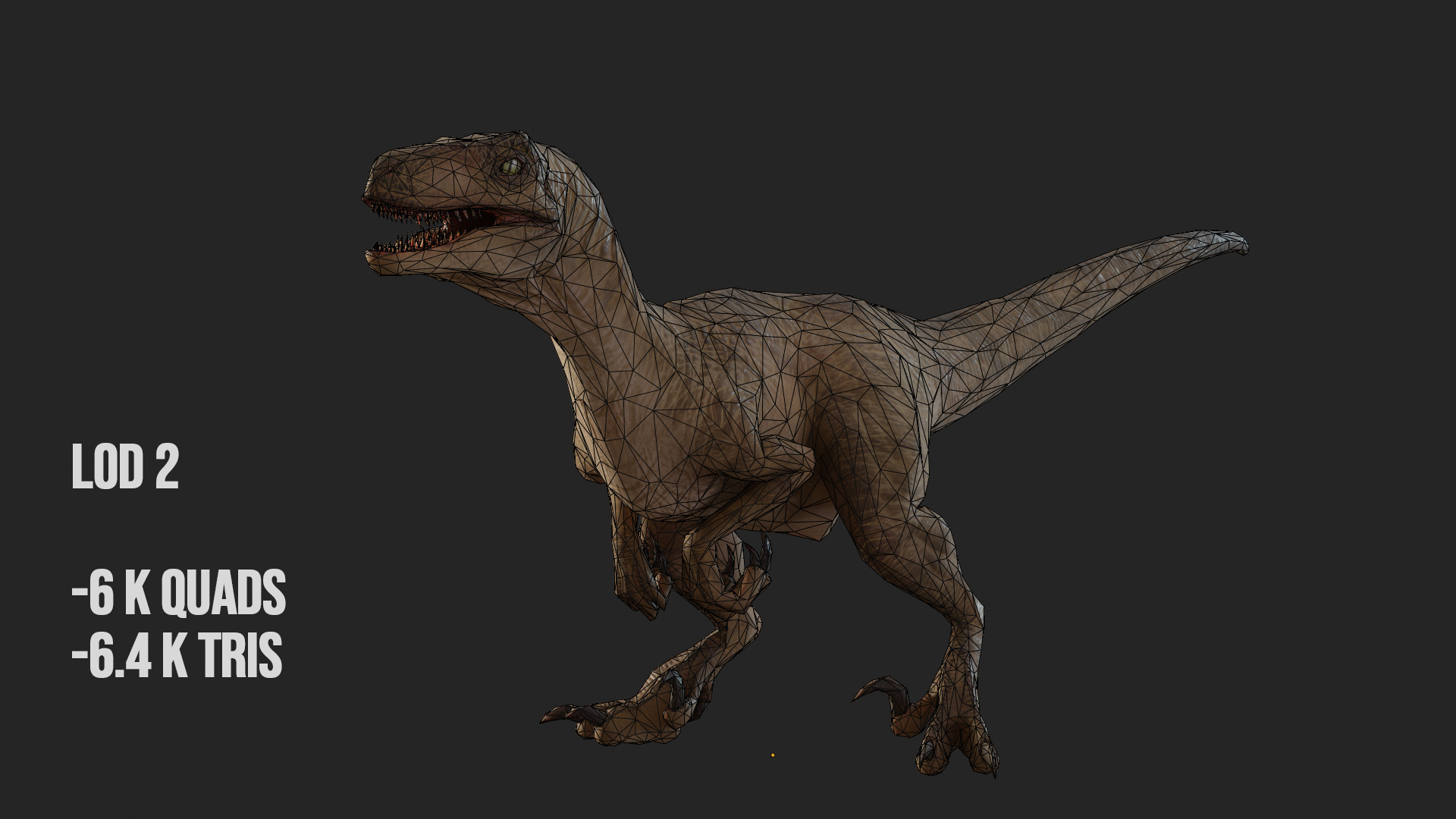 Jurassic Park Park Velociraptor Blender Low-poly 3D model_35