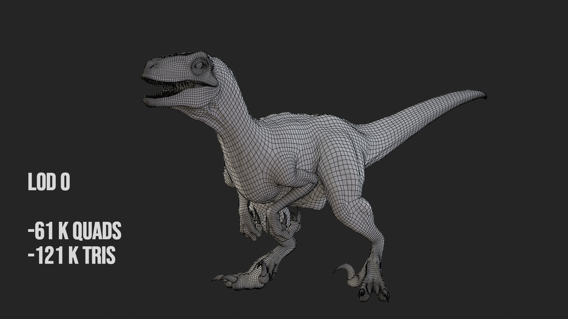 Jurassic Park Park Velociraptor Blender Low-poly 3D model_30