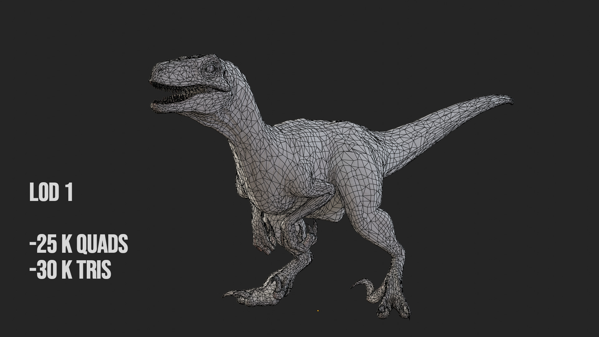 Jurassic Park Park Velociraptor Blender Low-poly 3D model_33