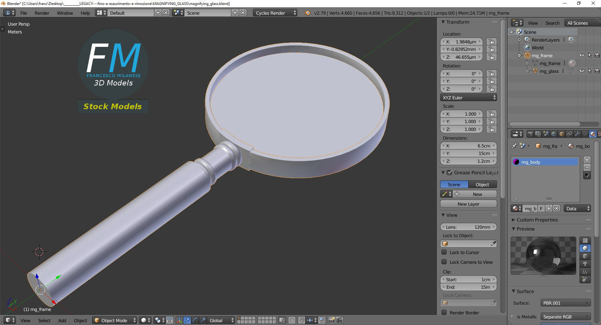 Magnifying glass 3D model_9