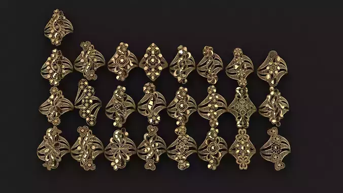 Arabian Rings  27 3D print model