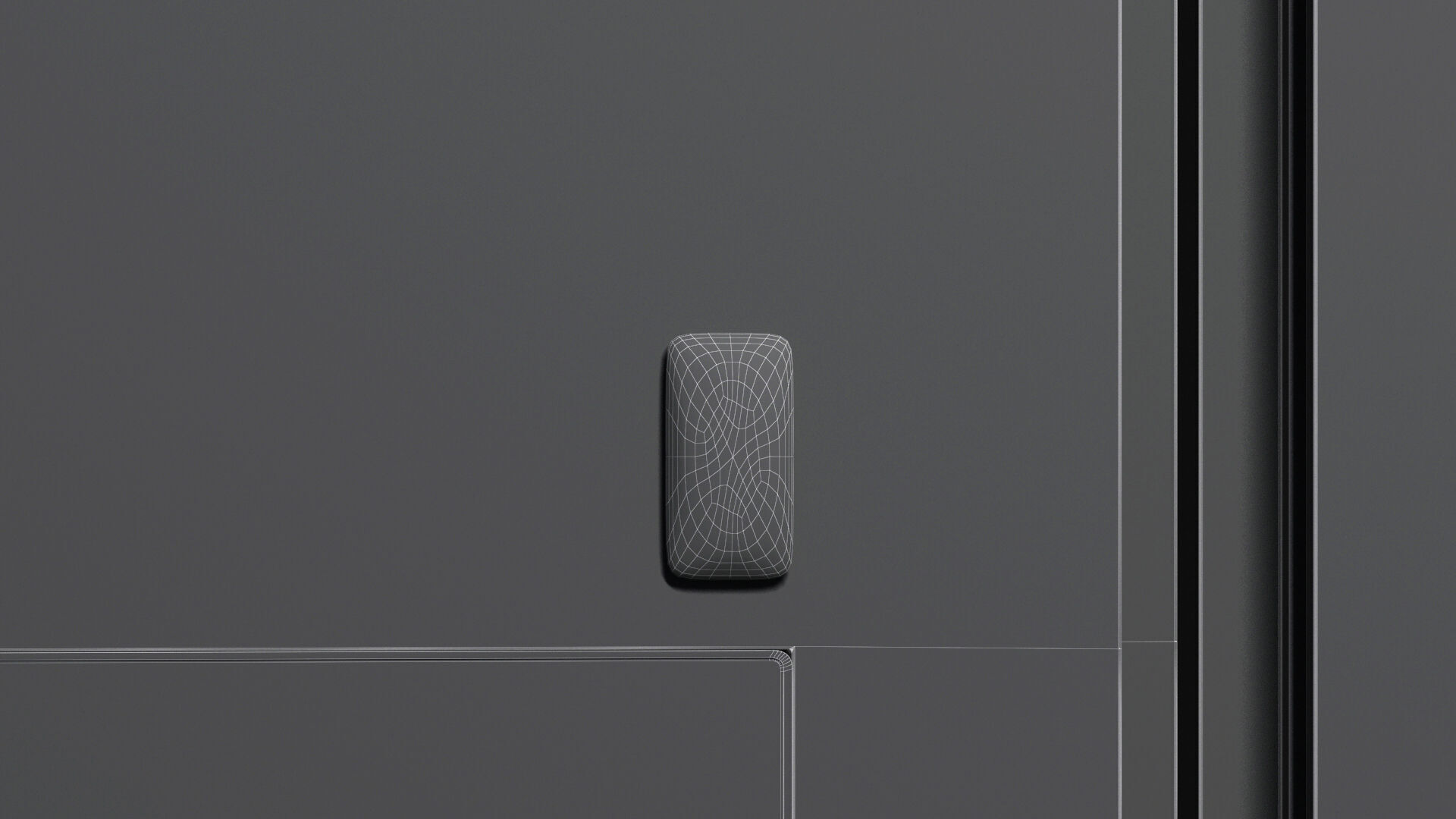 White Round Rectangle Fridge Magnet vertical magnetic souvenir  3D model_8