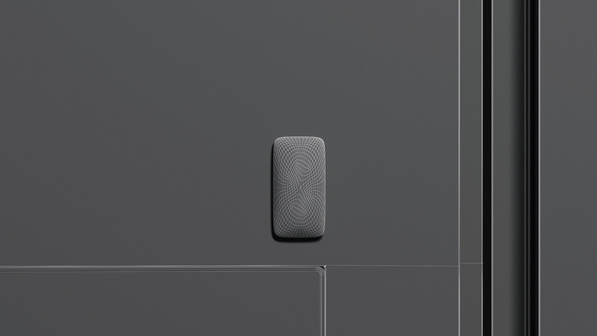 White Round Rectangle Fridge Magnet vertical magnetic souvenir  3D model_9