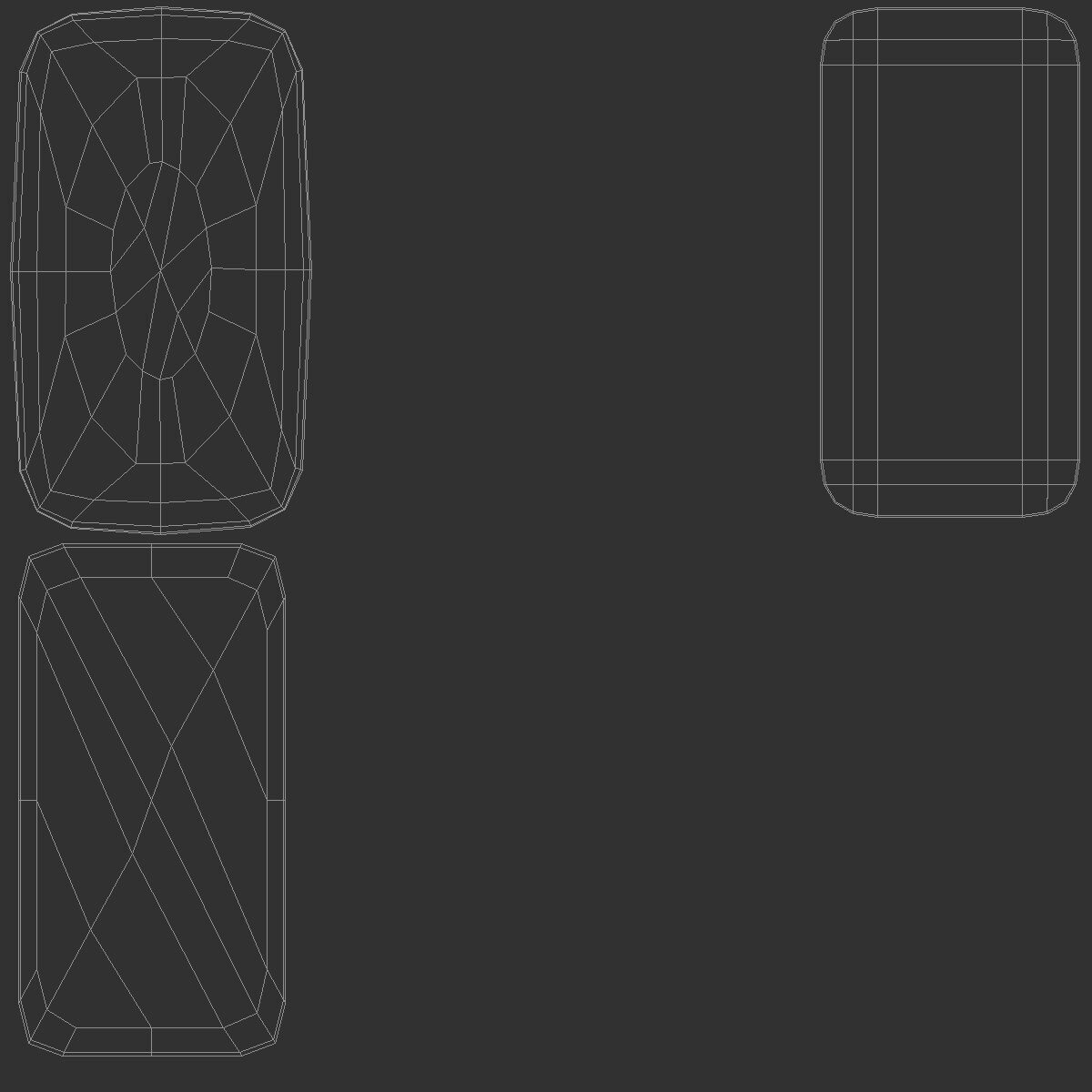 White Round Rectangle Fridge Magnet vertical magnetic souvenir  3D model_6