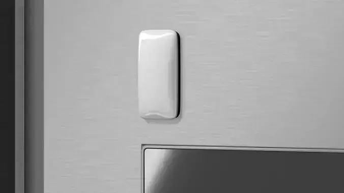 White Round Rectangle Fridge Magnet vertical magnetic souvenir  3D model