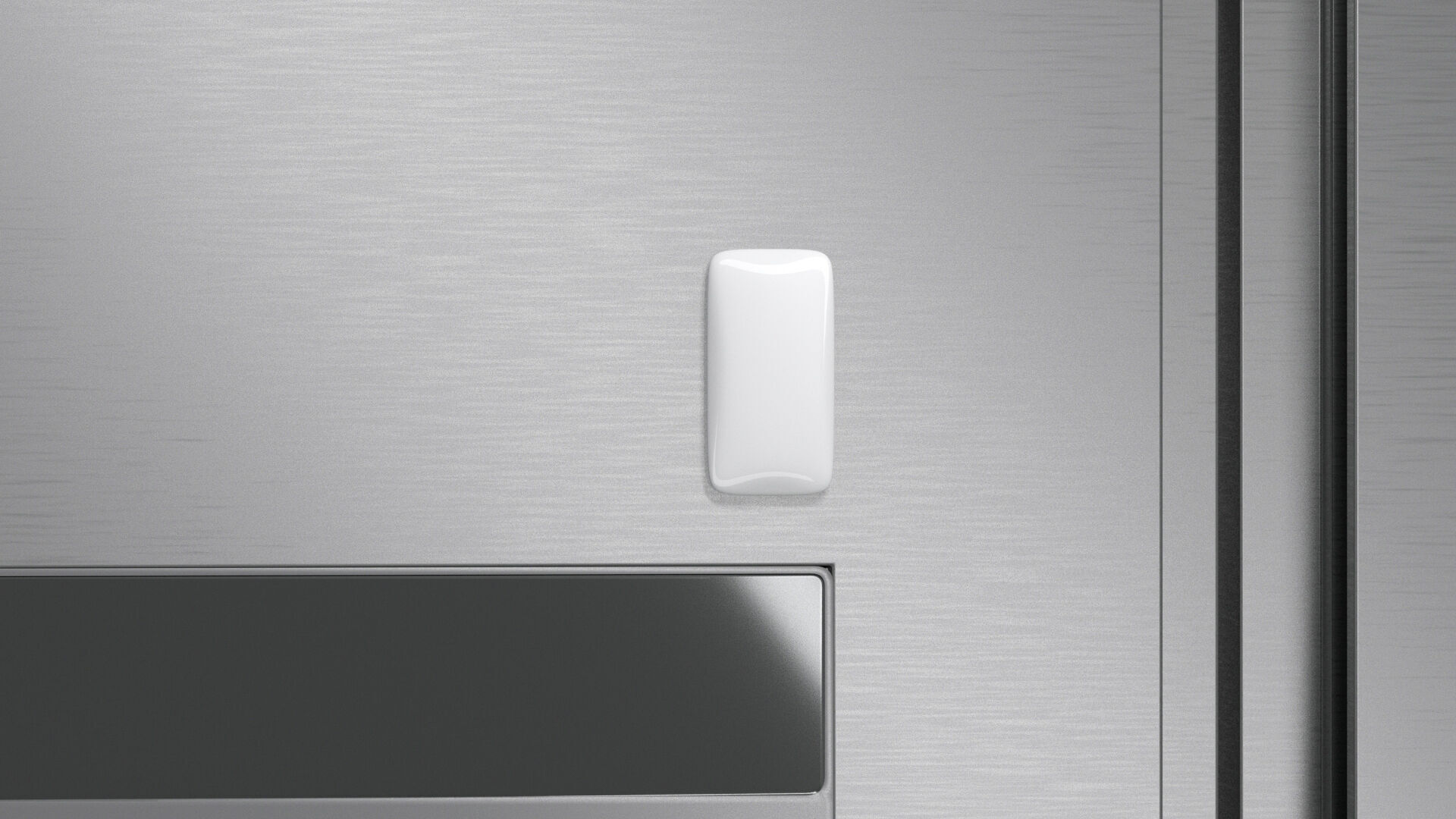 White Round Rectangle Fridge Magnet vertical magnetic souvenir  3D model_1