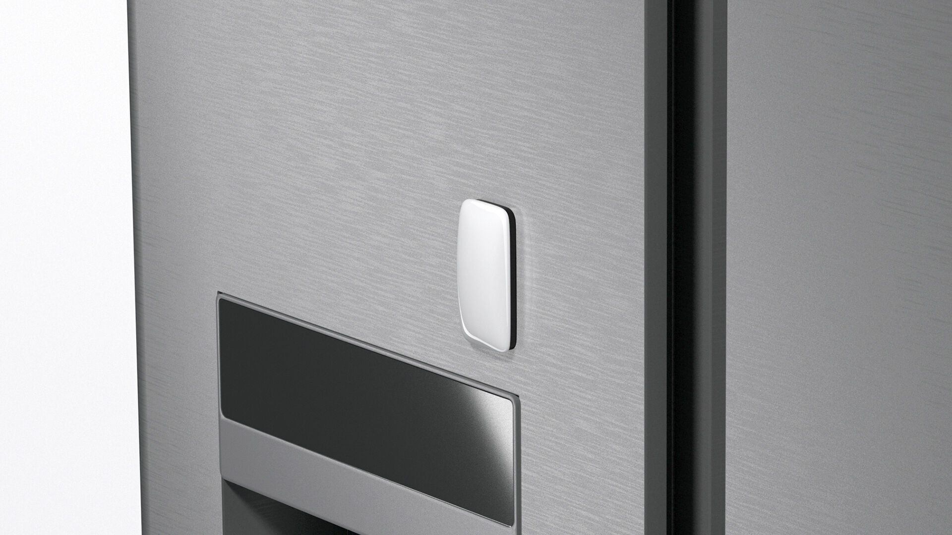 White Round Rectangle Fridge Magnet vertical magnetic souvenir  3D model_3