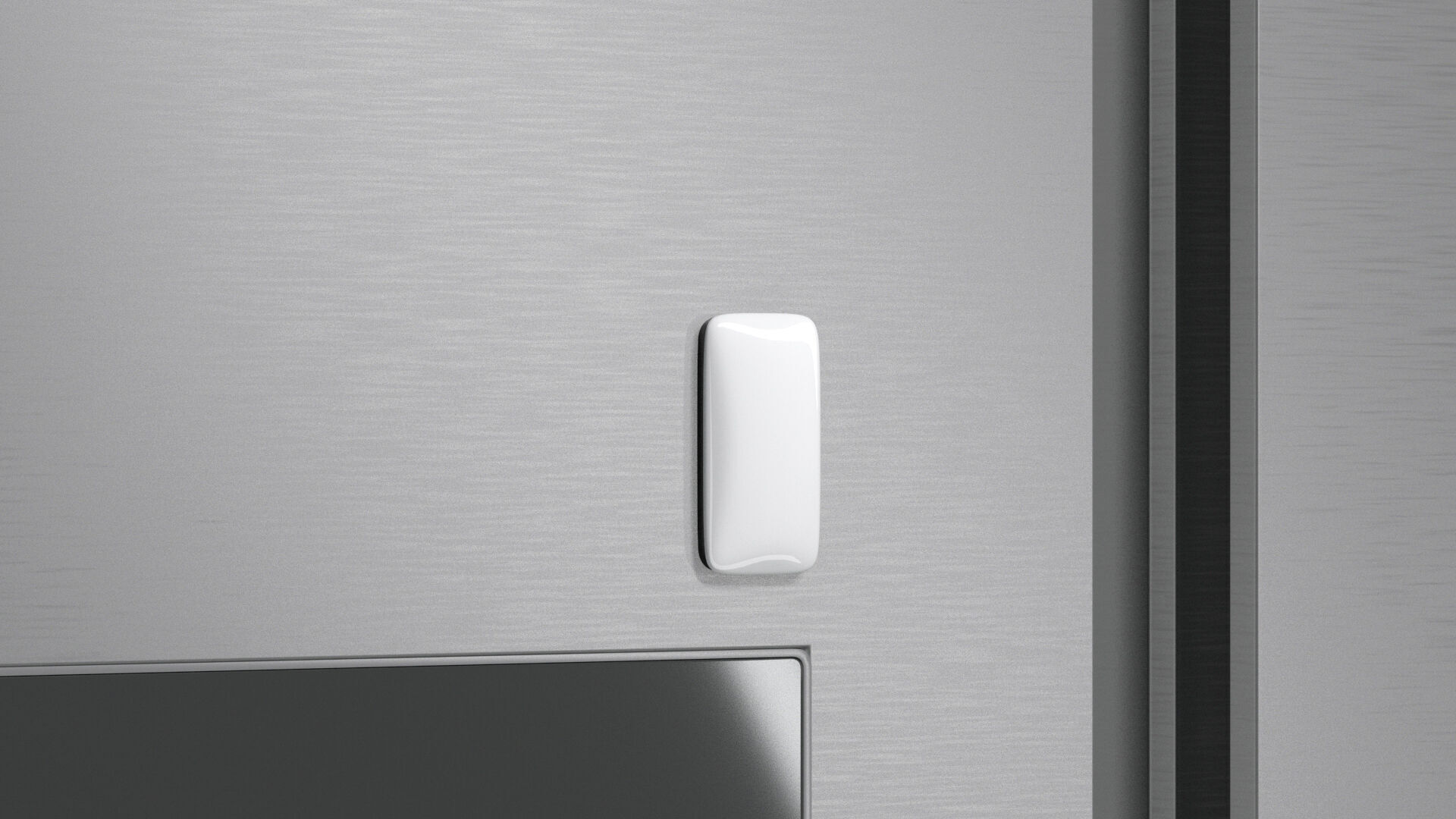 White Round Rectangle Fridge Magnet vertical magnetic souvenir  3D model_2