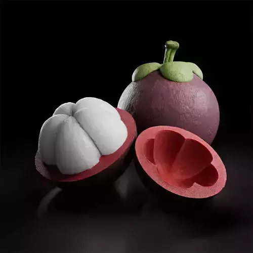 Mangosteen fruit 3D Model
