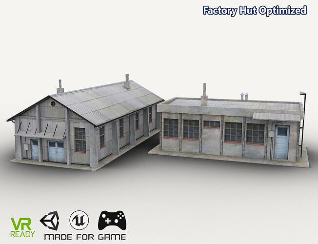 Low-Poly Industrial Building Low-poly 3D model