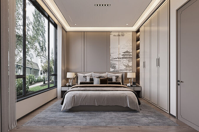  Chinese Bedroom interior 145 3D model