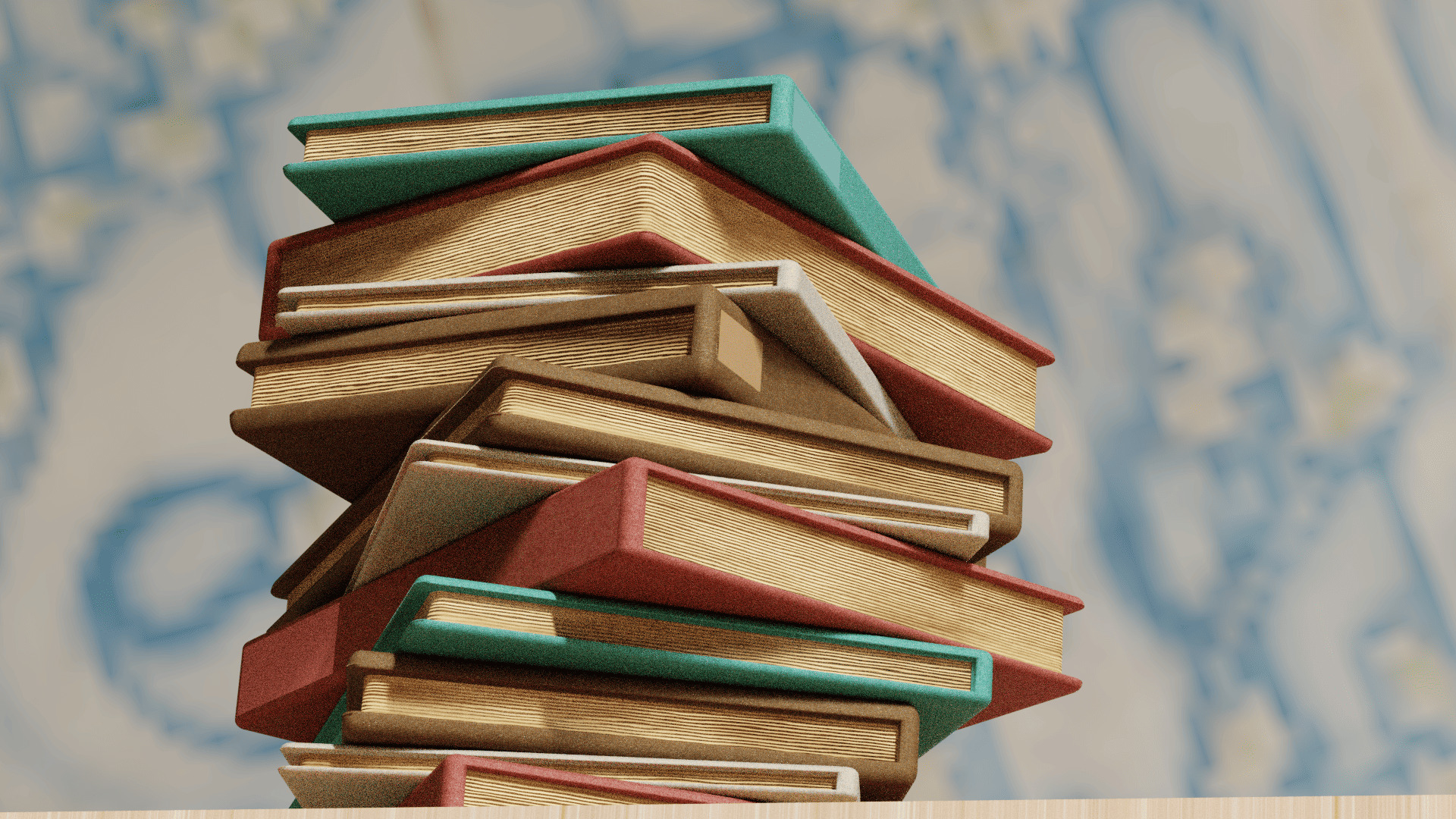 Realistic Stacked Books Randomized Covers and Pages Free low-poly 3D model_6