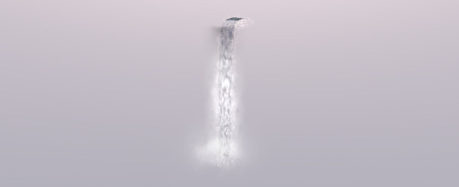 waterfull water droplet falling from sky 3D model