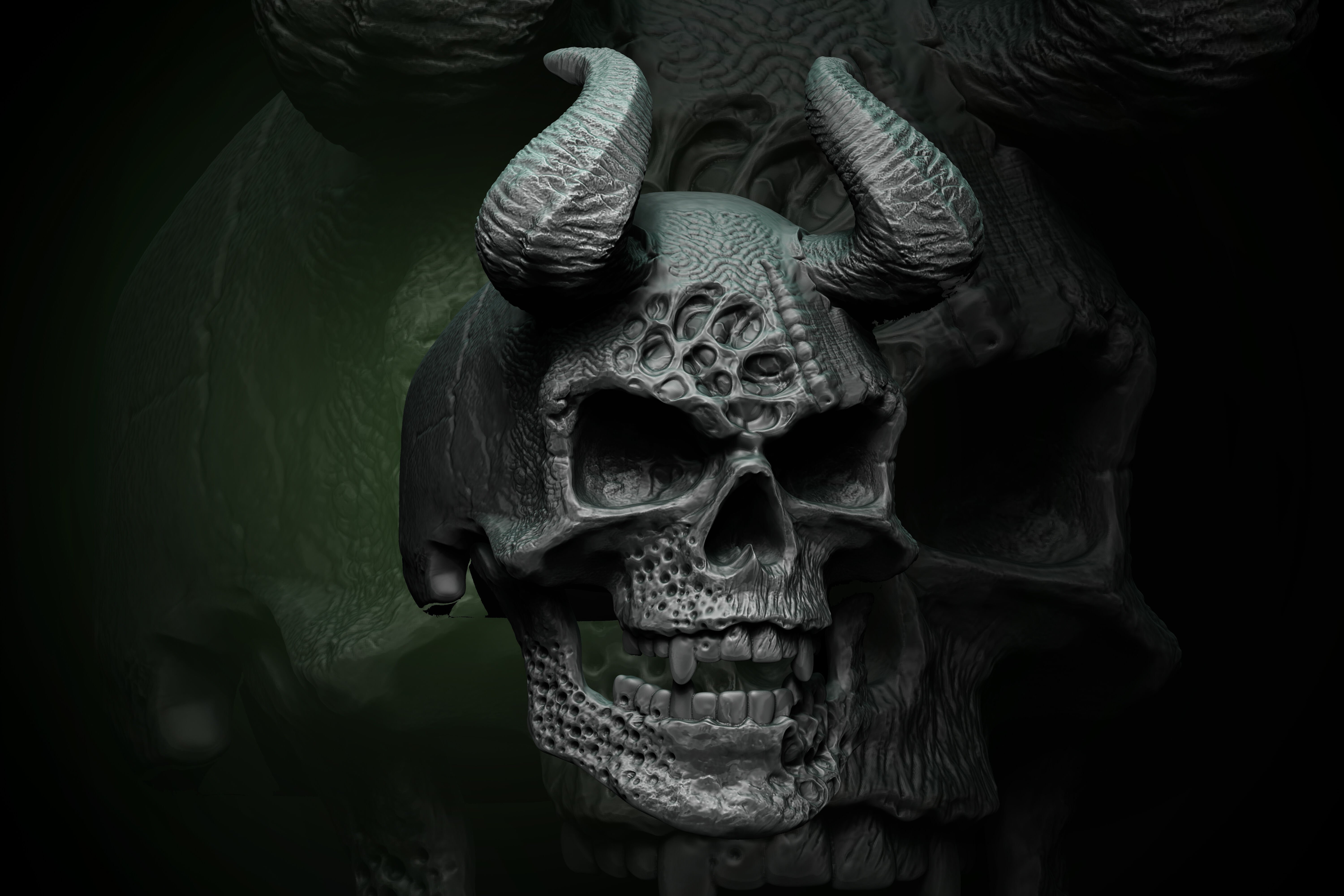 Skull ring 3D print  3D print model_2