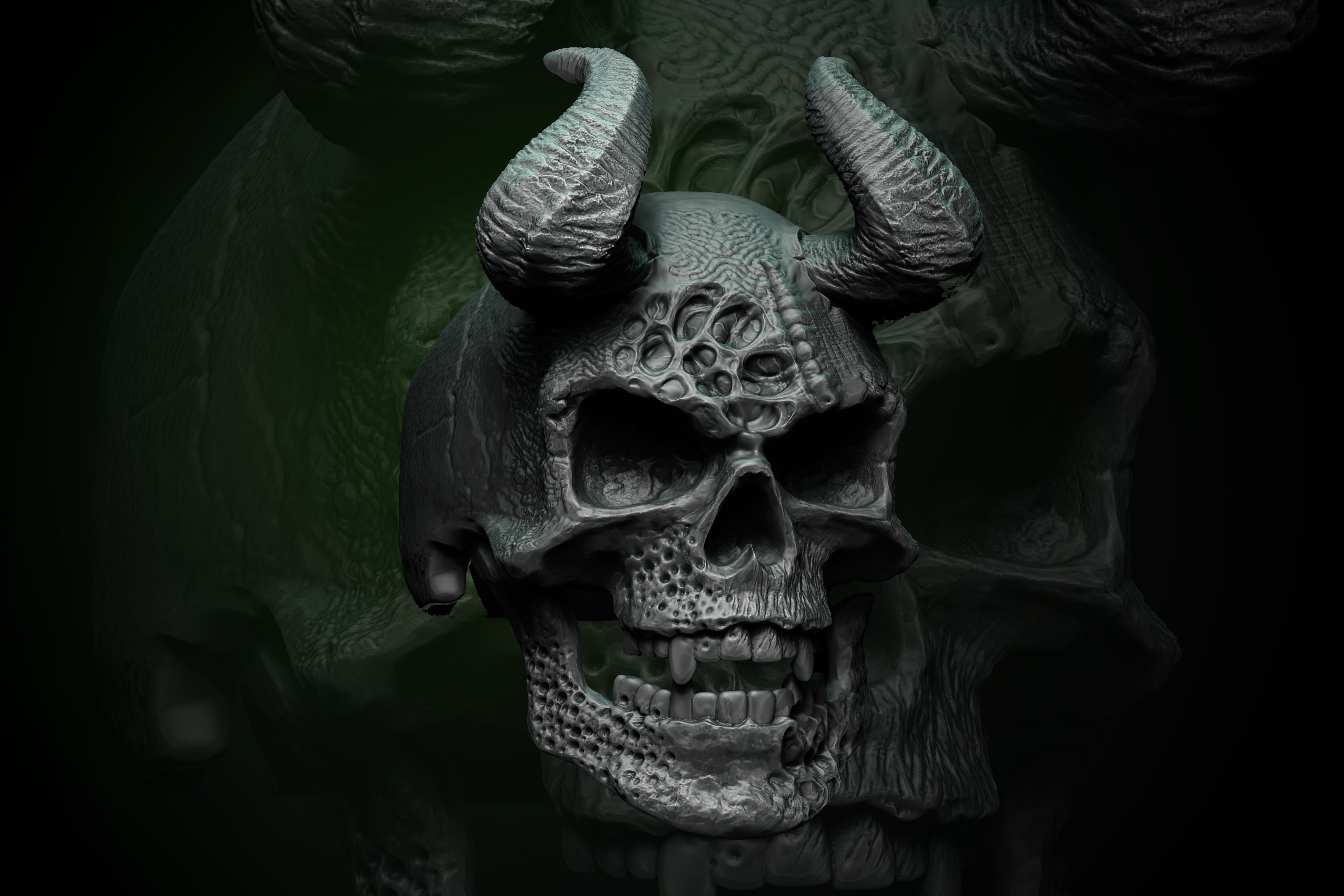 Skull ring 3D print  3D print model_1