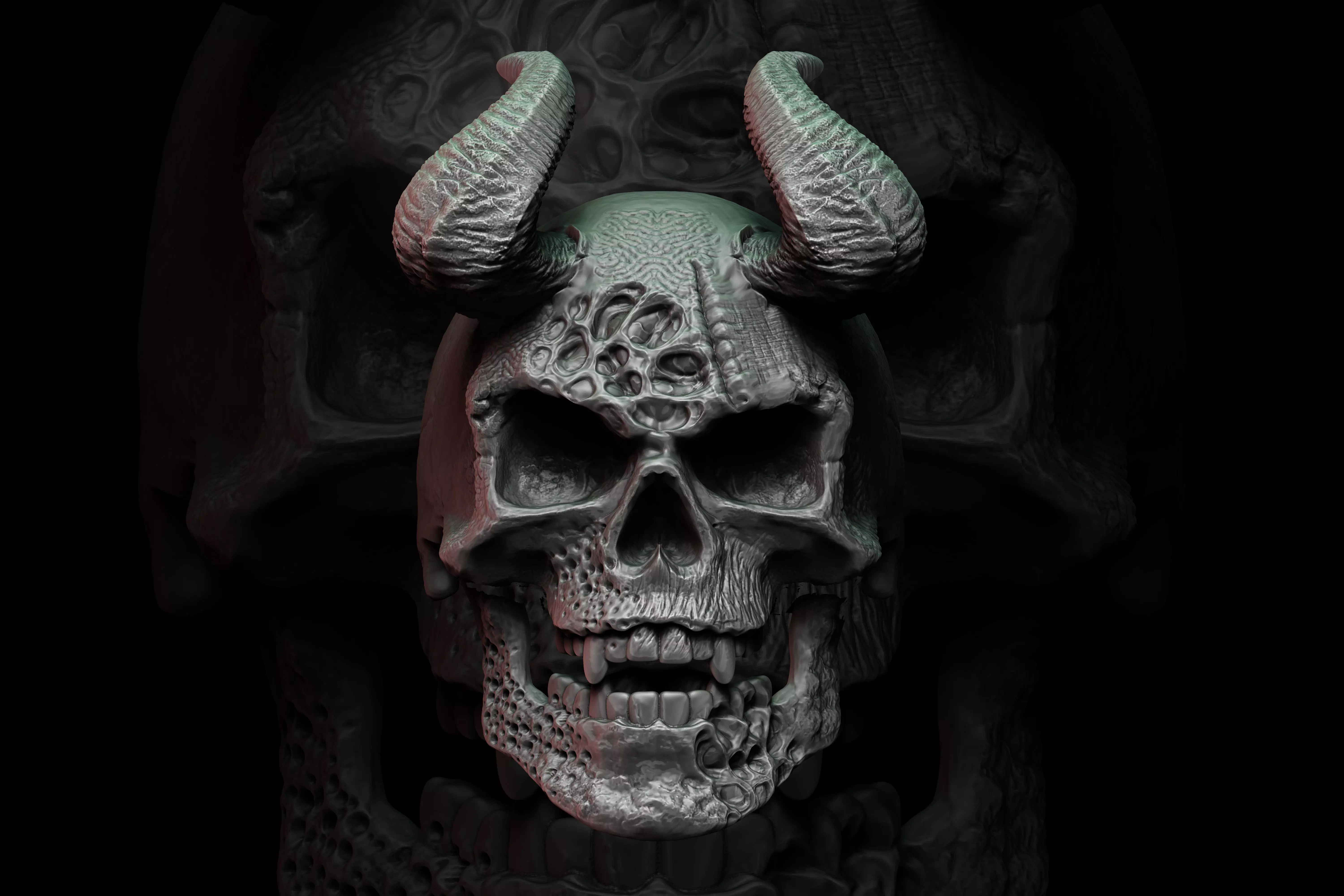 Skull ring 3D print  3D print model_0