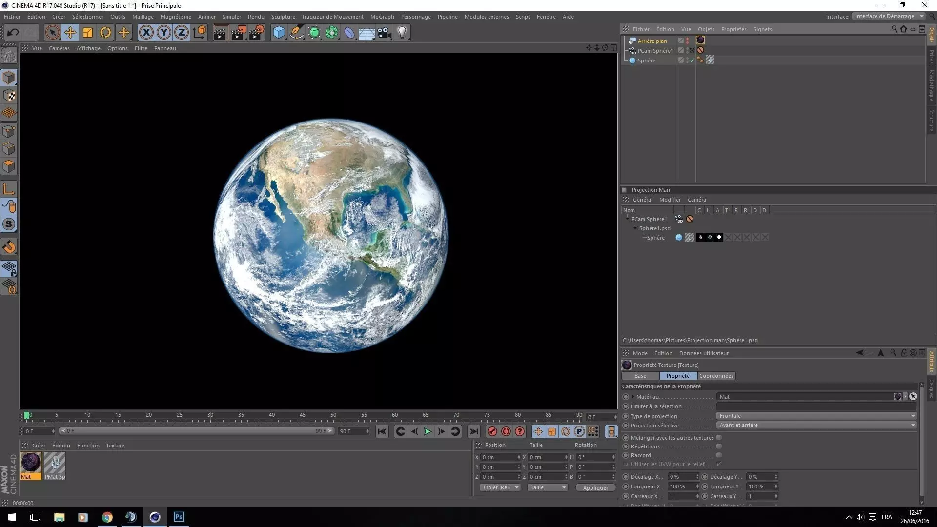 Earth in video editing program Free 3D model_0