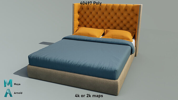 Comfort Bed Low-poly 3D model
