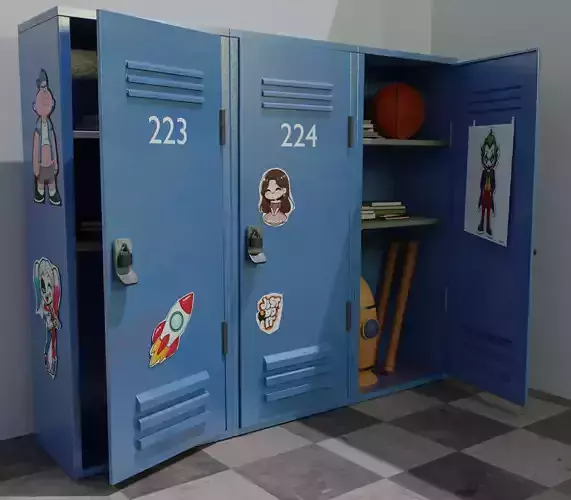 lowpoly school locker