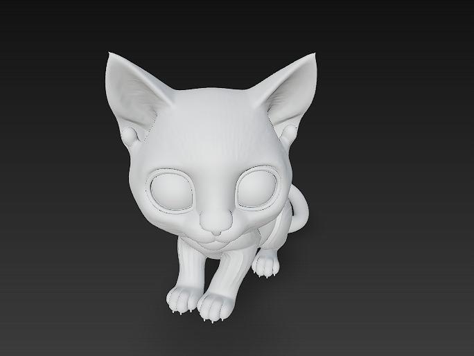 Cat Kitten Realistic 3D Model Basic - Low Poly Realistic Low-poly 3D model_16