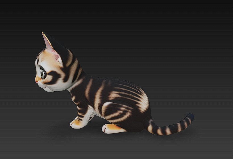 Cat Kitten Realistic 3D Model Basic - Low Poly Realistic Low-poly 3D model_7