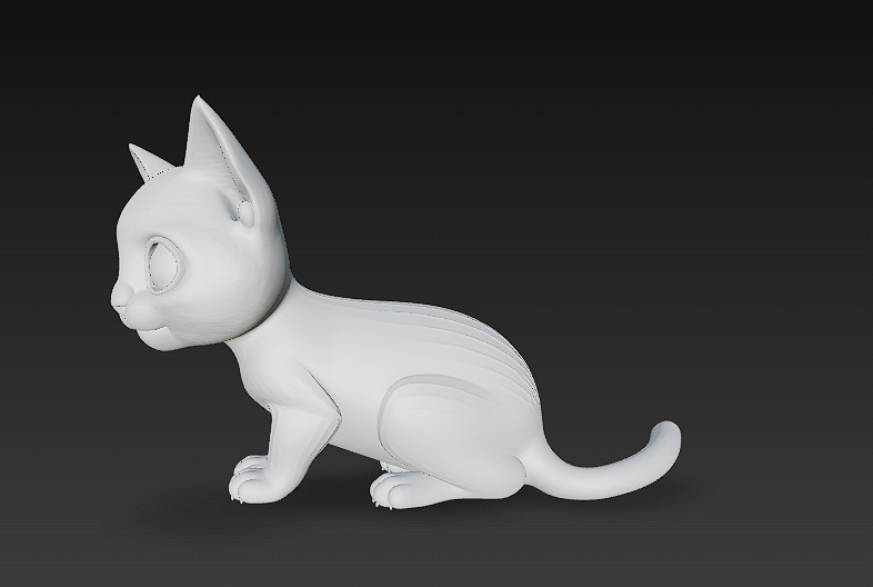 Cat Kitten Realistic 3D Model Basic - Low Poly Realistic Low-poly 3D model_12