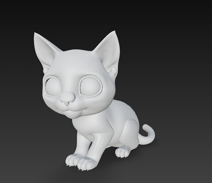 Cat Kitten Realistic 3D Model Basic - Low Poly Realistic Low-poly 3D model_11