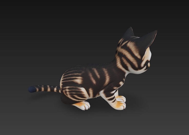Cat Kitten Realistic 3D Model Basic - Low Poly Realistic Low-poly 3D model_5