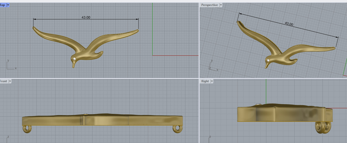 BIRD PENDANT 3D print model 3D print model_4
