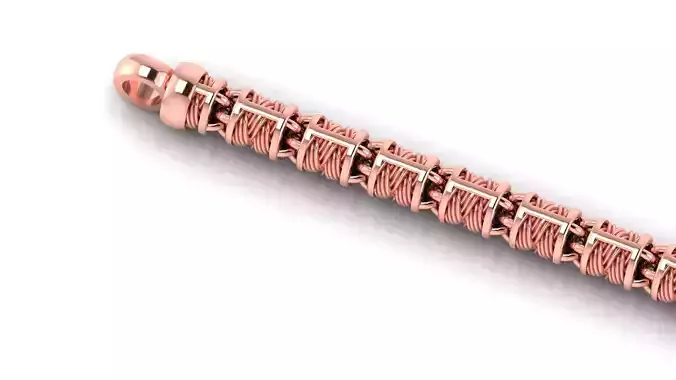 7mm STRICK TYPE Luxury Textured Chain Detailed 3D Model