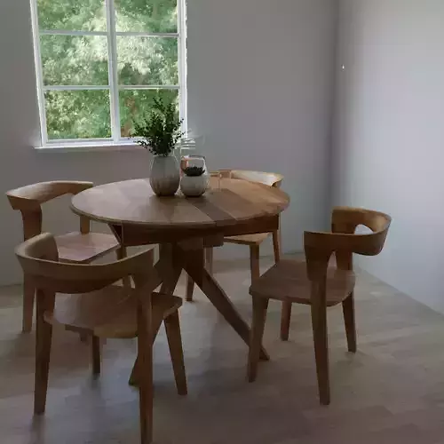Dining Set 4 Chairs B2C Casa