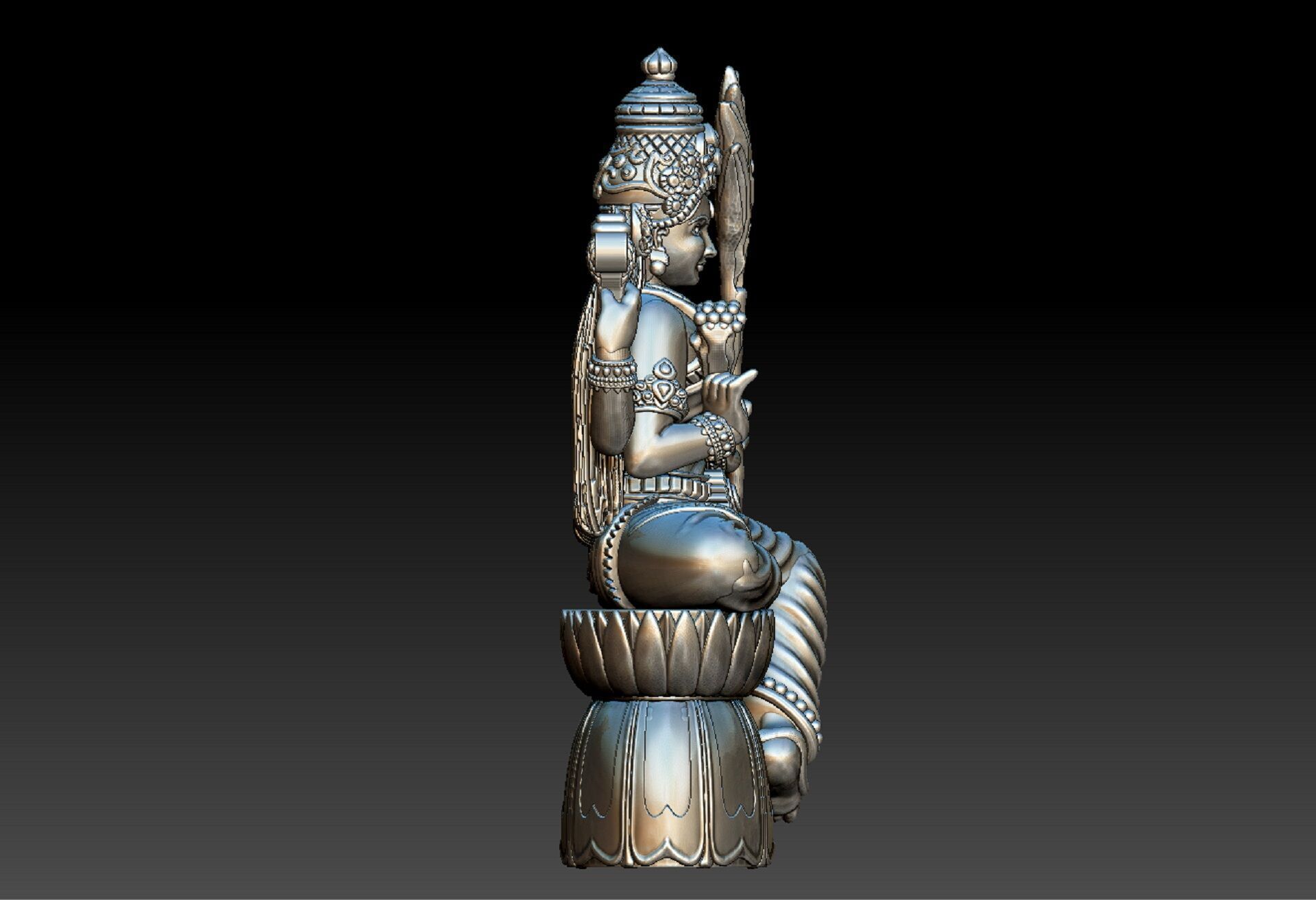 Lalitha Devi idol statue 3d 3D print model_2