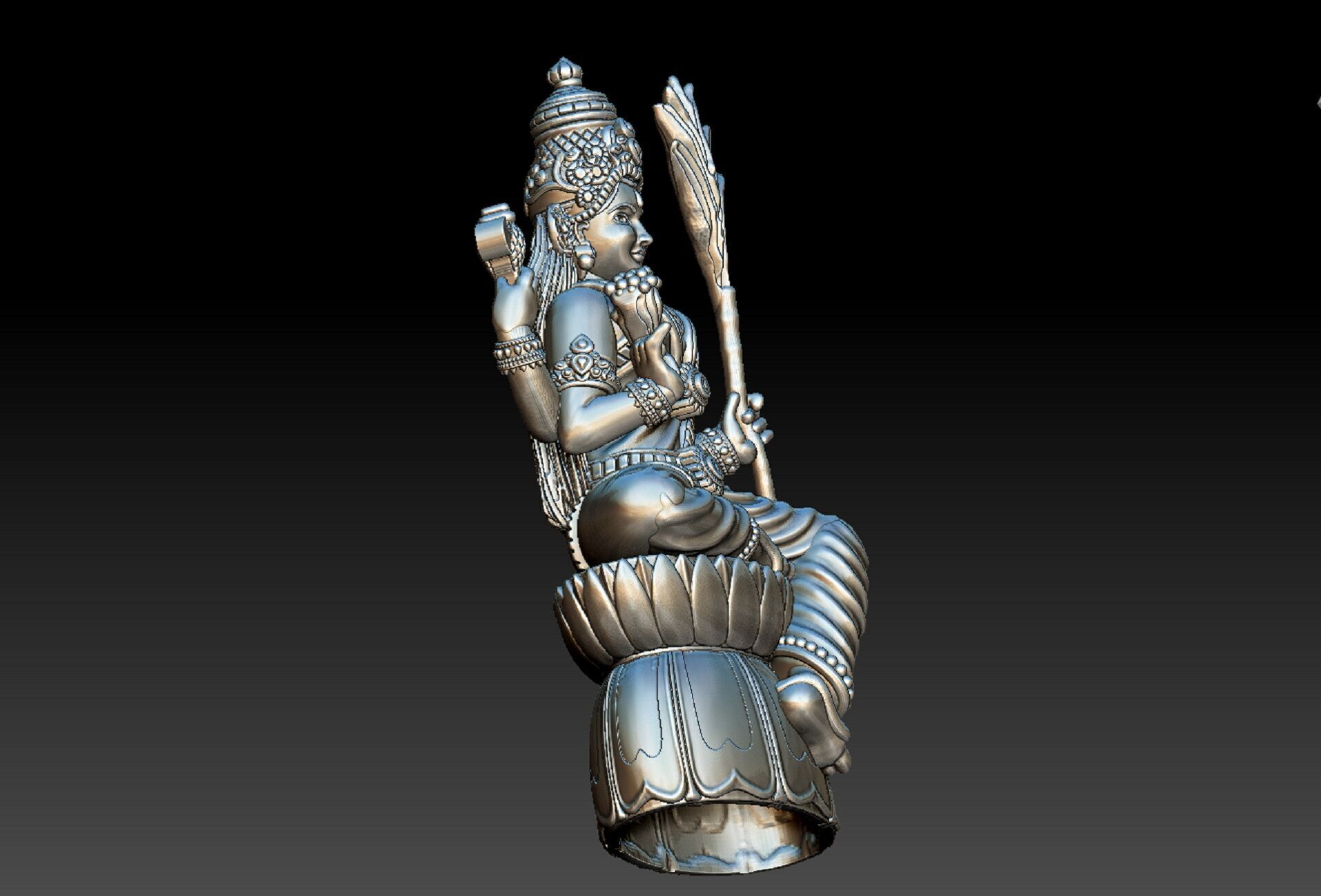Lalitha Devi idol statue 3d 3D print model_1