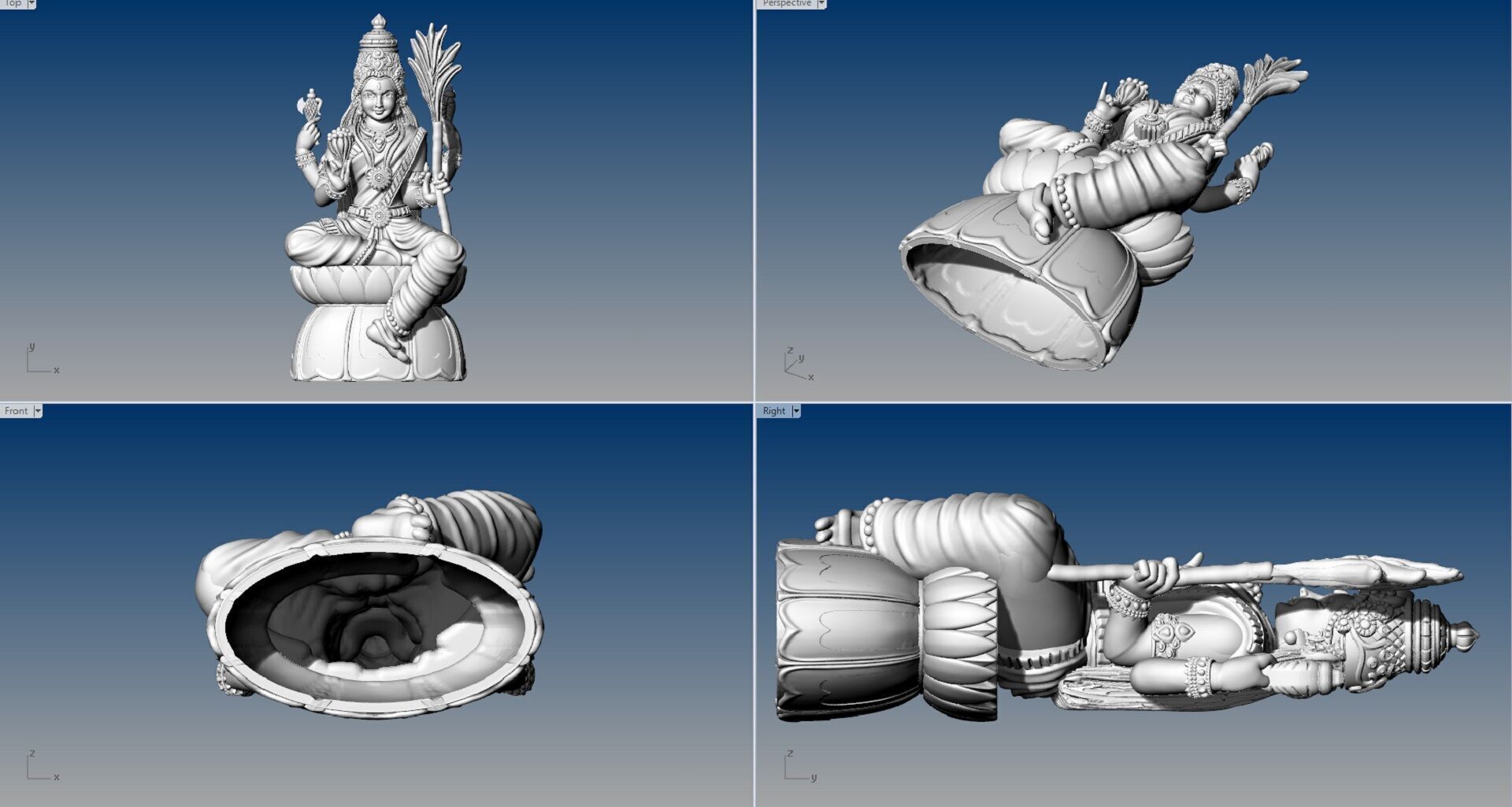 Lalitha Devi idol statue 3d 3D print model_8