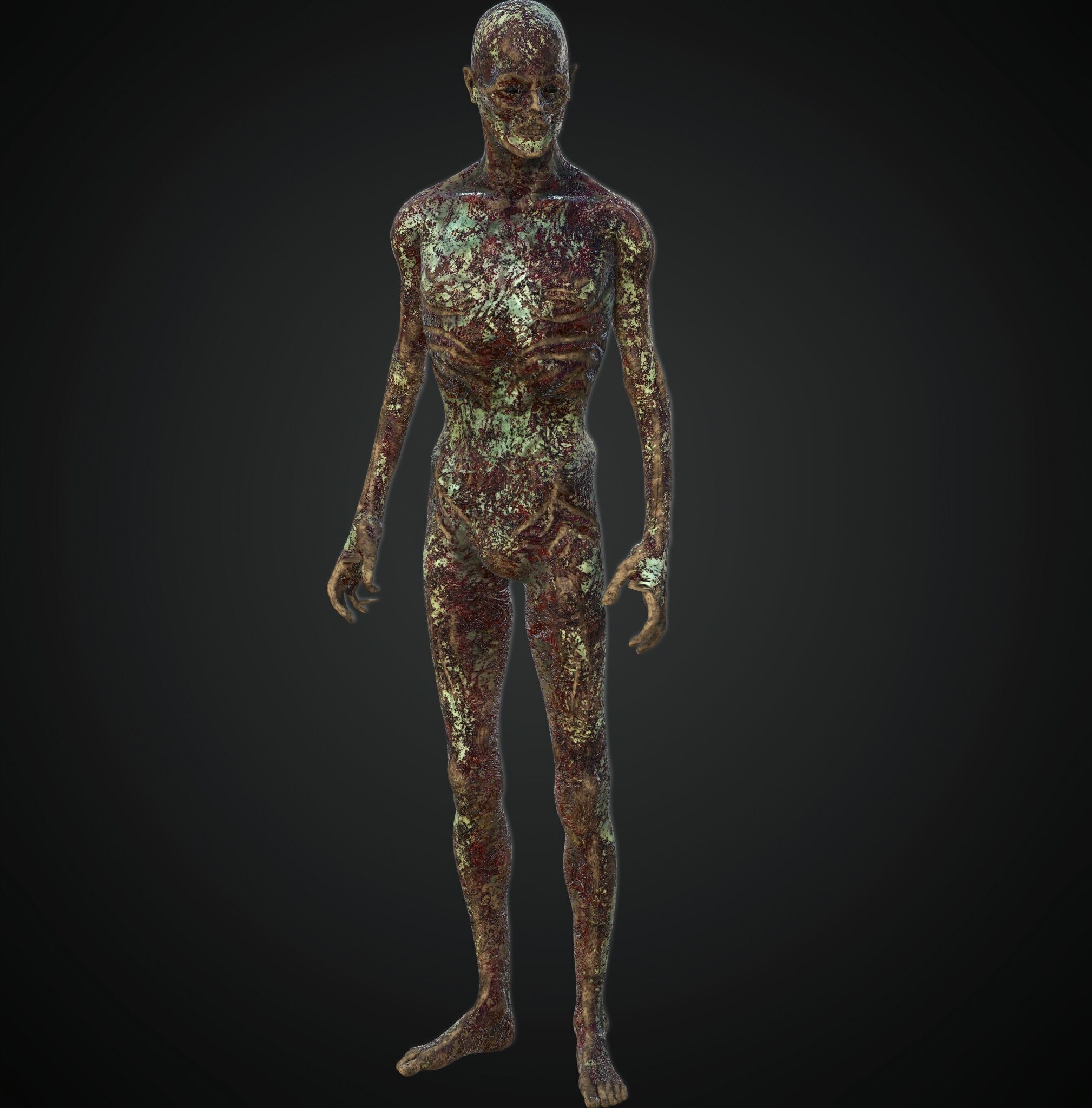 Rigged Zombie Character Low-poly 3D model_1