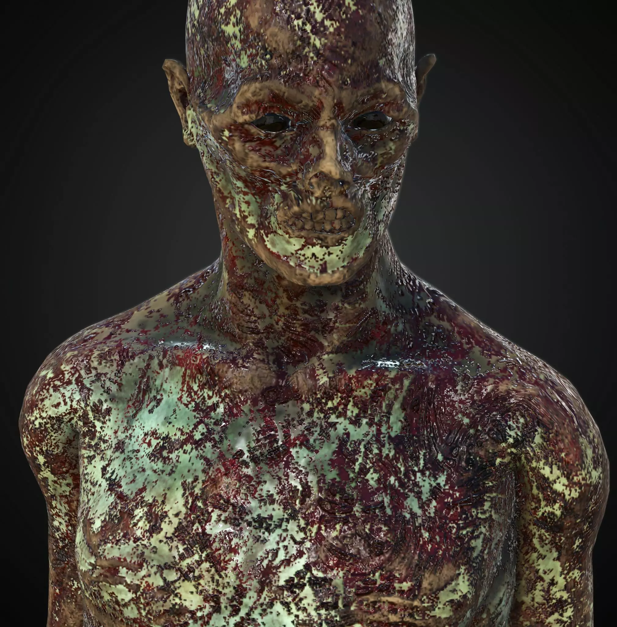 Rigged Zombie Character Low-poly 3D model_0