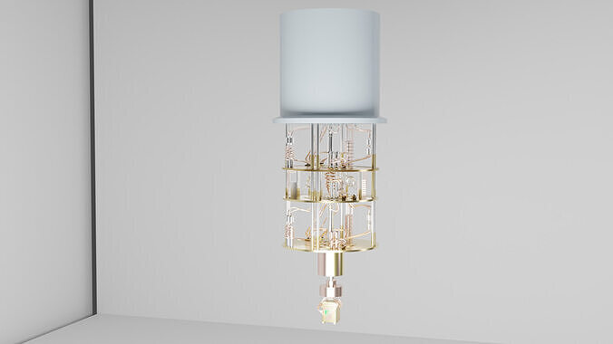 High-Detail Quantum Computer  3D Model Qubit System Low-poly 3D model