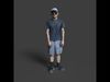Chinese boy figure   Low-poly 3D model_1
