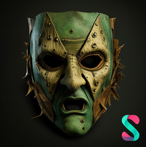 Creepy Leather and Metal Horror Mask 3D Printable STL Files 3D print model